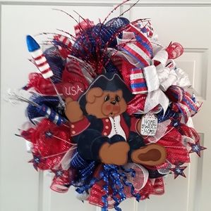 Patriotic Country Bear Wreath